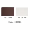 Tovaglietta in pelle double-face impermeabile resistente al calore 43x30cm marrone e bianco - Caffè + Bianco Latte Bilaterale (Tovaglietta) 43x30CM