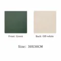 Set da tavola in pelle bifacciale verde beige, tappetino impermeabile 30x30cm SKU - Verde + Beige Bilaterale (Tappetino per Ciotola) 30x30CM