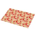 Tovaglietta natalizia in PVC con motivo festivo rosso e bianco, resistente al calore e antiscivolo. - Taglia 14