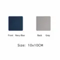Sottobicchiere quadrato in pelle doppia faccia, blu e grigio, misura compatta 10x10cm. - Blu + Grigio Bilaterale (Tappetino Tazza) 10x10CM