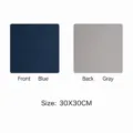 Set da Tavola in Pelle Bifacciale Impermeabile Termoisolante Blu Grigio 30x30cm - Blu + Grigio Bilaterale (Tappetino per Ciotola) 30x30CM