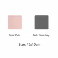 Sottobicchiere in pelle doppia faccia 10x10cm rosa grigio scuro tappetino termico per tavolo - Rosa + Grigio Bilaterale (Tappetino Tazza) 10x10CM