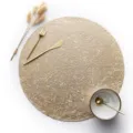 Goldene runde gewebte PVC Tischset, hitzebeständige rutschfeste Unterlage für Esszimmer Dekoration. - Gold Rund