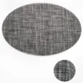 Ovale PVC Tischset Hitzebeständige Gewebte Tischmatte Dunkelgrau für Küche Esszimmer - Oval 45x30cm / Grau Verdickt