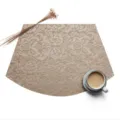 Tovaglietta isolante termica in tessuto Teslin a ventaglio in stile europeo per tavola. - 45*30cm / 2*2 a Ventaglio Jacquard Crema