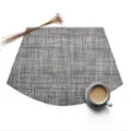 Tovaglietta isolante tessuta Teslin in stile europeo, tappetino antiscivolo per tavolo da pranzo. - 45*30cm / 2*2 a Ventaglio Grigio Canapa