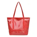 Rote Lackleder Handtasche für Damen, große Kapazität wasserdichte Schultertasche Shopper. - Rot