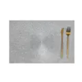 Silberne rechteckige PVC-Tischset mit strahlender Textur, elegante Tischdeko und isolierend. - Rechteckig Silber