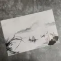 Chinese style PVC woven placemat with ink wash landscape painting heat insulating table mat - Ink Orchid