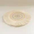 Bohemian Woven Cotton Coaster Placemat with Fringe Yellow Grey Tribal Pattern Decor - Orange Gray Floral Coaster 17cm Style 2