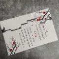 Chinese style PVC woven placemat with ink plum blossom design, heat insulation and anti-slip. - Vibrant Spring