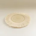 Boho cotton woven placemat with fringe, round heat-resistant mat for dining table decor. - Yellow Floral Coaster 17cm Style 6