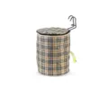 Sac de guidon de vélo en toile avec couvercle, panier avant pliant à motif écossais classique. - Taille unique / Beige