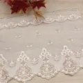 32cm wide beige gold water soluble lace trim embroidery fabric for sewing apparel DIY craft. - 15 Yards per Piece / Light Coffee