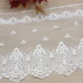 32cm White Water-Soluble Lace Trim Fabric for DIY Sewing Curtains Tablecloths Main Display - 15 Yards per Piece / White