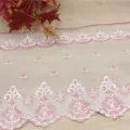 32cm wide pink white water soluble lace trim for garment sewing DIY craft home decor - 15 Yards per Piece / Dusty Pink