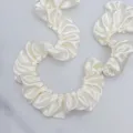 Cinta de ribete plisado de satén crema de 5 cm tela con volantes para costura y decoración - Crema