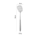 Stainless steel slotted cooking spatula for kitchen use, durable metal turner with hanging hole. - Turner / 304 Stainless Steel