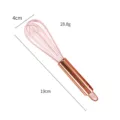 Rosa Silikon-Schneebesen mit roségoldenem Griff, 19cm Backwerkzeug für die Küche! - 6-Zoll verkupferte Schneebesen / Rosa