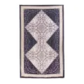 Sciarpa lunga con stampa cachemire vintage blu scuro e beige leggera elegante primavera estate. - Doppio Diamante Paisley