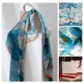 Luxury mulberry silk square scarf with exquisite jungle animal print, elegant fashion accessory. - Blue Animal Kingdom