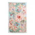 Vintage floral print long silk scarf elegant pastel shawl lightweight women headscarf neckerchief - Pink Green Watercolor Peony