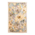 Elegant vintage floral print silk scarf, lightweight long shawl for women spring summer. - Yellow Watercolor Peony