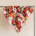 Christmas themed printed square scarf, vintage holiday gingerbread house pattern warm shawl. - Christmas Gingerbread Man