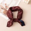 Knitted square scarf for women, soft warm winter neckerchief, stylish casual bandana accessory. - -7 Hand-Rolled Christmas Elk