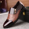 Herren britische Art Business Freizeit Anzugschuhe Lackleder atmungsaktive Schuhe Hauptansicht. - 38 / Braun