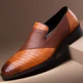 Heren Britse stijl business casual nette schoenen met bruine lederen afwerking. - Bruin 1016