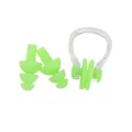 Set dettagliato di tappi per le orecchie e pinzetta nasale in silicone, accessori nuoto. - Verde