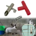 Set abbeveratoio automatico a nipple per conigli con raccordo a T e molla per gabbia. - Predefinito
