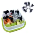 Cute black cat fruit forks set for bento box decorative food picks 6 pieces pack - Black Cat Design