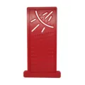 Red plastic woodworking T-ruler multi-hole marking gauge angle measuring tool for precise carpentry work. - Red