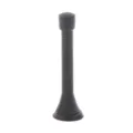 Black spring door stop for bedroom security, heavy duty door stopper with rubber tip. - Black