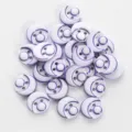 White resin buttons with purple crescent moon pattern, 2-hole DIY sewing craft accessories. - 12.5mm / Matte Black (01)