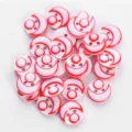 Colorful resin buttons with two holes, cute pink and red design for kids shirts and crafts. - 12.5mm / Black and Red (02)