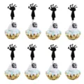 8pcs black Halloween paper zombie hand cupcake toppers set for dessert table party decor - 8pcs/pack