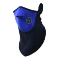 Fahrrad Ski Gesichtsmaske Details, winddichte Fleece Halbgesichtsmaske mit Atemventil blau schwarz - Blau