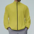 Men's lightweight sun-protection zip-up sports outdoor hiking jacket in chartreuse. - Mustard Yellow