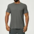 Men's short sleeve modal t-shirt in dark grey color, casual breathable comfortable basic top - S / Dark Heather Gray