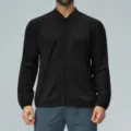 Men's Black Stand Collar Full Zip Active Jacket Casual Daily Commute Sport Outerwear - S / Premium Black