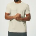Men's solid color breathable casual short sleeve t-shirt, soft and comfortable modal fabric. - Beige Apricot