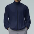 Men's lightweight quick dry outdoor hiking windbreaker jacket in solid navy blue. - S / Navy Blue