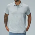 Men's quick-dry short sleeve polo shirt for outdoor sports, golf and casual fitness wear. - S / Mixed Grey