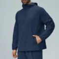 Ανδρικό αδιάβροχο αθλητικό μπουφάν outdoor με κουκούλα σε σκούρο μπλε, στεγνώνει γρήγορα. - Σκούρο μπλε