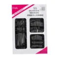 Set da 55 aghi da cucito a mano con cruna argentata e 5 aghi jumbo omaggio su cartoncino - 55 Pezzi/Confezione