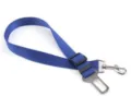 Blue pet car seat belt adjustable dog safety leash with metal buckle and harness clip variant - Blue