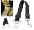 Adjustable pet car seatbelt safety strap with metal buckle and clip for dogs travel use. - Black
